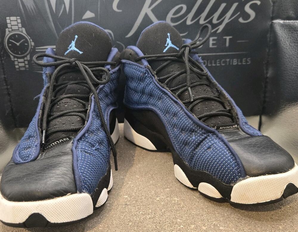 Nike Air Jordan 13 Retro GS Brave Blue Navy Black 884129-400 Size 5Y Sneakers